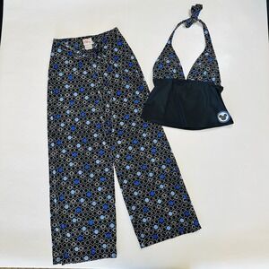 Disney Store Women's 2 Piece Lounge Set Size 8 Halter Top/ Wide Leg Pants Mickey